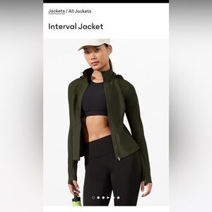 NWOT Athleta Interval Jacket in Aspen Olive size SP